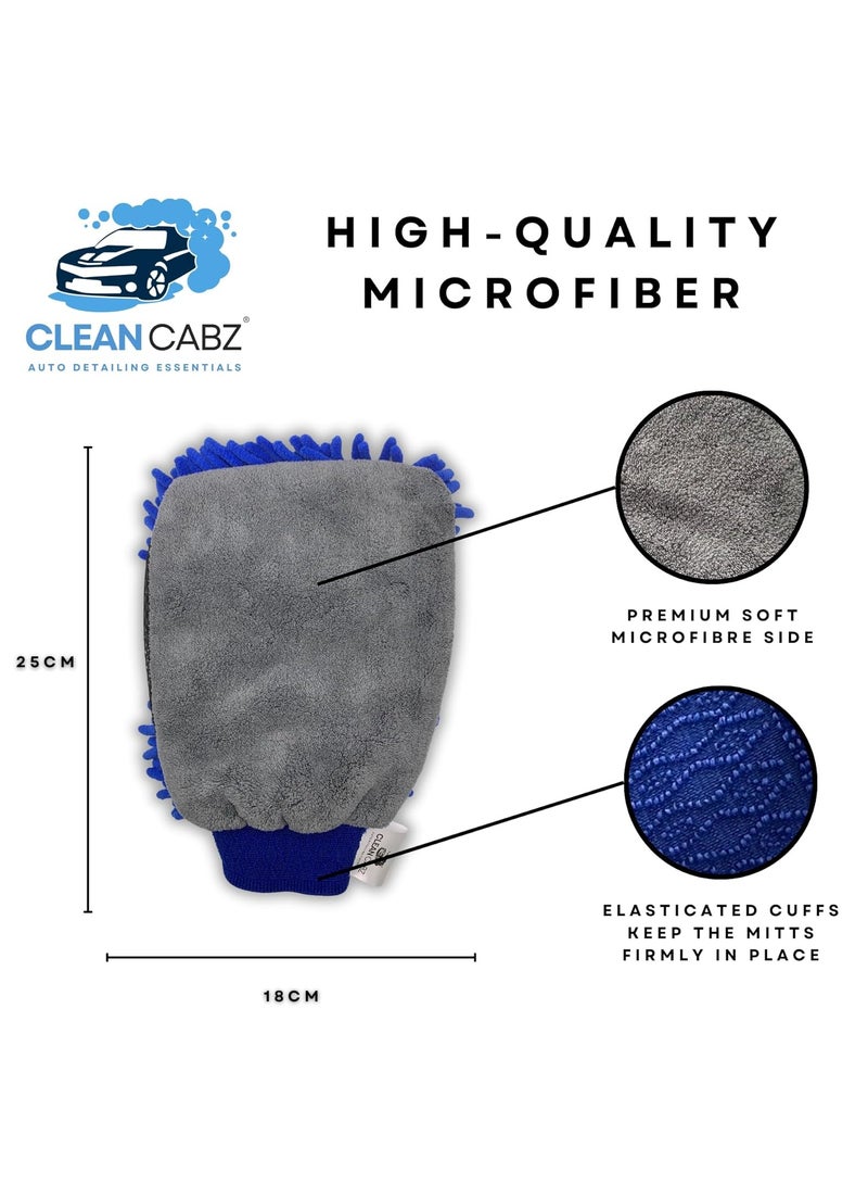 كلين قفازات غسيل السيارات الاحترافية الفاخرة 2 قفاز غسيل من الألياف الدقيقة وقفاز تفصيل الألياف الدقيقة 2 في 1 قفاز تنظيف السيارات قفازات تنظيف السيارات ملحقات تنظيف السيارات - Image 4