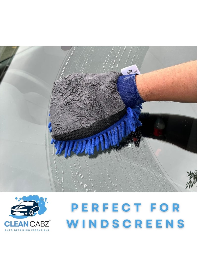 كلين قفازات غسيل السيارات الاحترافية الفاخرة 2 قفاز غسيل من الألياف الدقيقة وقفاز تفصيل الألياف الدقيقة 2 في 1 قفاز تنظيف السيارات قفازات تنظيف السيارات ملحقات تنظيف السيارات - Image 5