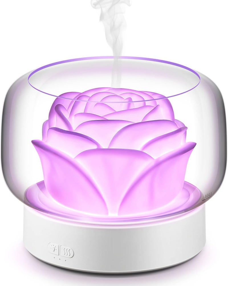 Viva Doria Flower Aroma Diffuser | 500ml Aromatherapy Diffuser for Home | Changeable Colorful Lights | Flower Diffuser for Essential Oils