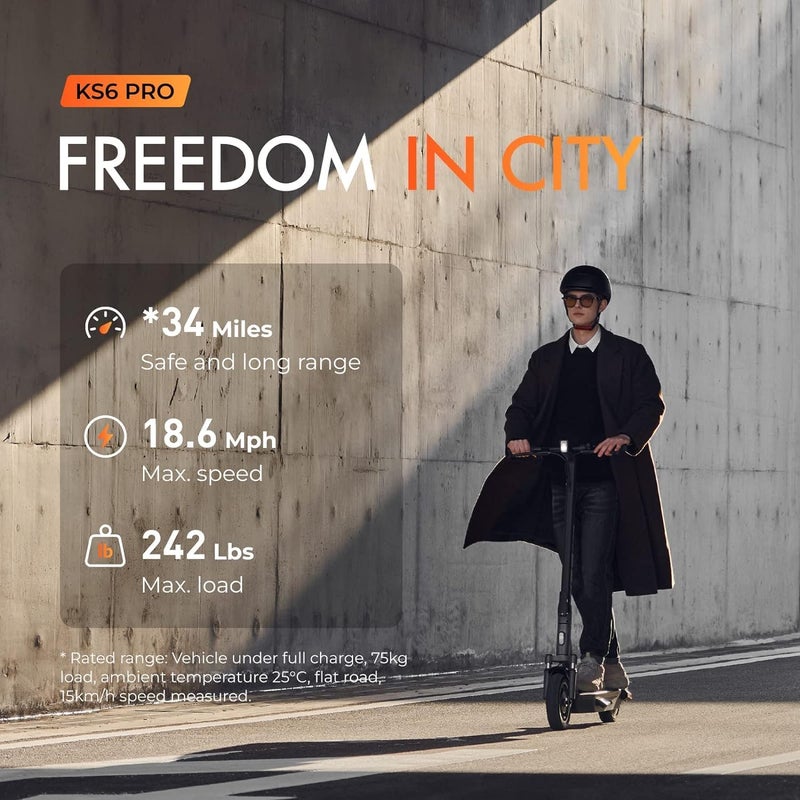Yadea KS6 PRO Electric Kick Scooter – Foldable E-Scooter for Adults – 800W Motor – Dual Suspension – 48V 15.6Ah Battery – Up to 55km Range – Grey/Black - Image 2