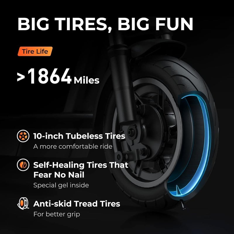 Yadea KS6 PRO Electric Kick Scooter – Foldable E-Scooter for Adults – 800W Motor – Dual Suspension – 48V 15.6Ah Battery – Up to 55km Range – Grey/Black - Image 4