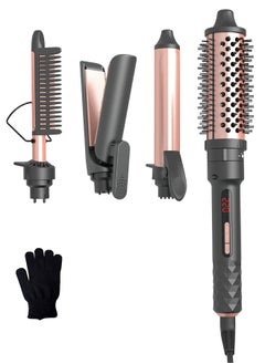 4 IN 1 Curling Iron Set, Curling Wand Set with Hair Straightener and 3 Interchangeable Ceramic Thermal Brush (32-38mm), 10s Fast Instant Heat Up Hair Curling Iron Can Straight and Curly (120°C-220°C) - pzsku/Z8FC212E8D095A5E57D32Z/45/_/1733966705/664ee330-09b1-4914-9299-58683c9ecc17