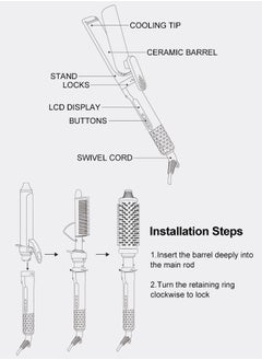 4 IN 1 Curling Iron Set, Curling Wand Set with Hair Straightener and 3 Interchangeable Ceramic Thermal Brush (32-38mm), 10s Fast Instant Heat Up Hair Curling Iron Can Straight and Curly (120°C-220°C) - pzsku/Z8FC212E8D095A5E57D32Z/45/_/1735106396/16878106-1391-490d-88c7-4da6dcd8c8b7