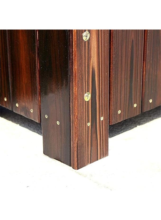 LINGWEI Wooden Flower Pot 80x25x20.5cm Garden Decoration Flower Pot Planting Box Wooden Planter Box Brown - Image 5