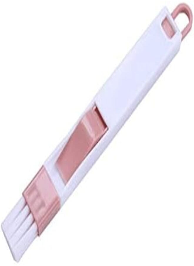 Generic Portable 2-in-1 Multipurpose Window Groove Cleaning Brush with Dustpan, Corner Cranny Household Keyboard Detachable Brush Cleaning Too 
