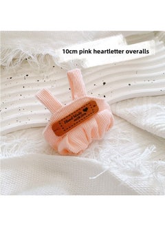 Only Clothes] Cotton Doll 10cm Baby Clothes Cloak Clothes Skirt Jumpsuit Climbing Clothes Year Suit-Specifications:10cm-Color:10cm Pink Love Letter Overalls