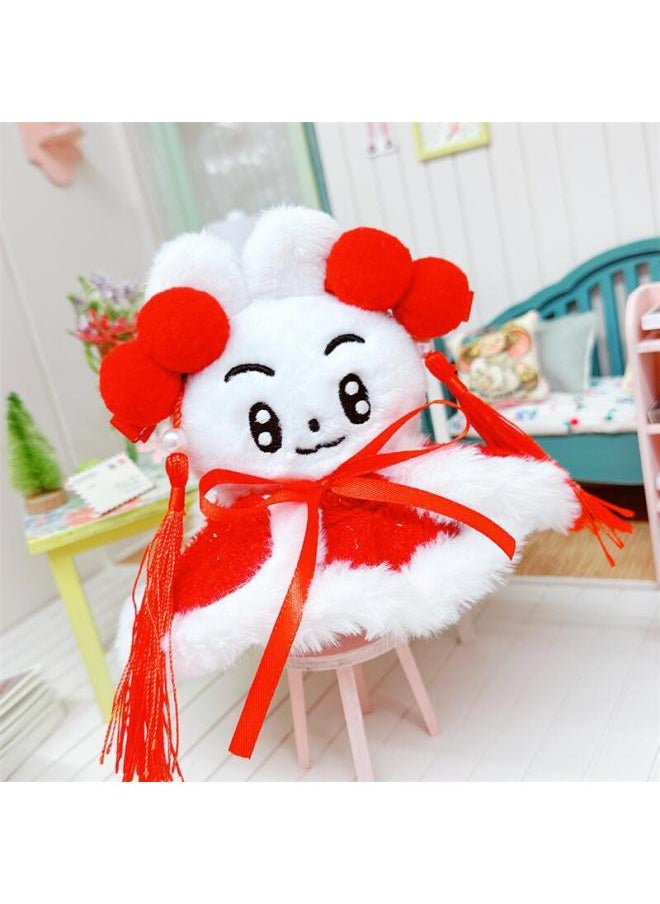Generic - Only Clothes] Cotton Doll 10cm Baby Clothes Cloak Clothes Skirt Jumpsuit Climbing Clothes Year Suit-Specifications:10cm-Color:10cm Pink Love Letter Overalls - Image 1