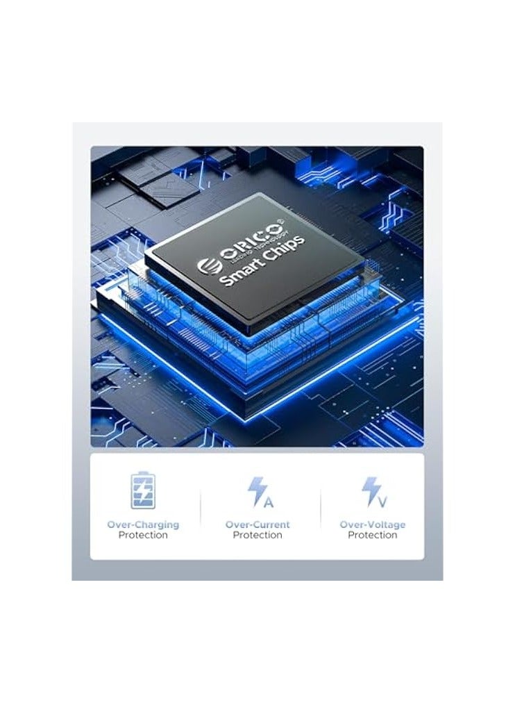 Orico Multi USB Charging Station, 120W Charging Docking Organizer for Multiple Devices with Cables, 10-Ports Charging Station Compatible with iPad, iPhone, Tablet, Kindle and Cell Phones - Image 5