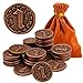 v2croft 30 PCS Metal Coins for Board Games Copper Color Tokens with Face Value 1 for Tabletop RPG Treasure Coins for Pirate Game Party Cosplay - Image 2