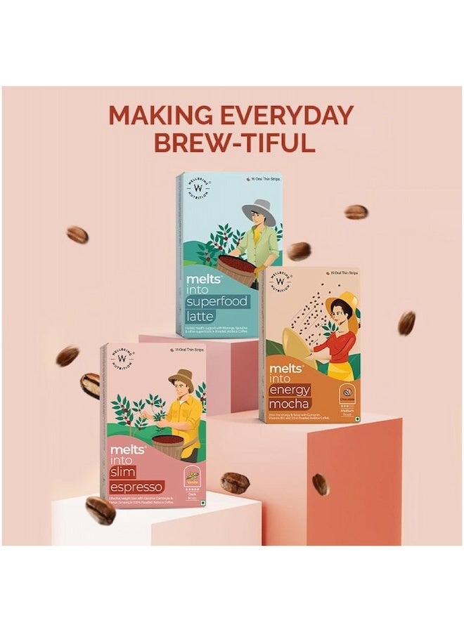 WELLBEING NUTRITION Melts Slim Expresso | Roasted Arabica Coffee, Garcinia Cambogia, Ginseng, Green Coffee | Supports Metabolism & Energy, Helps Control Appetite, Fatigue & Fat, 15 Oral Strips - Image 5