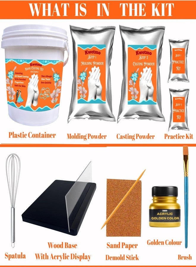 Kwetmo Hand Casting Kit for Couples, molding Powder, 3D, Best Gift for Couple, Hand Mould (Full Casting Kit Couple) - Image 3