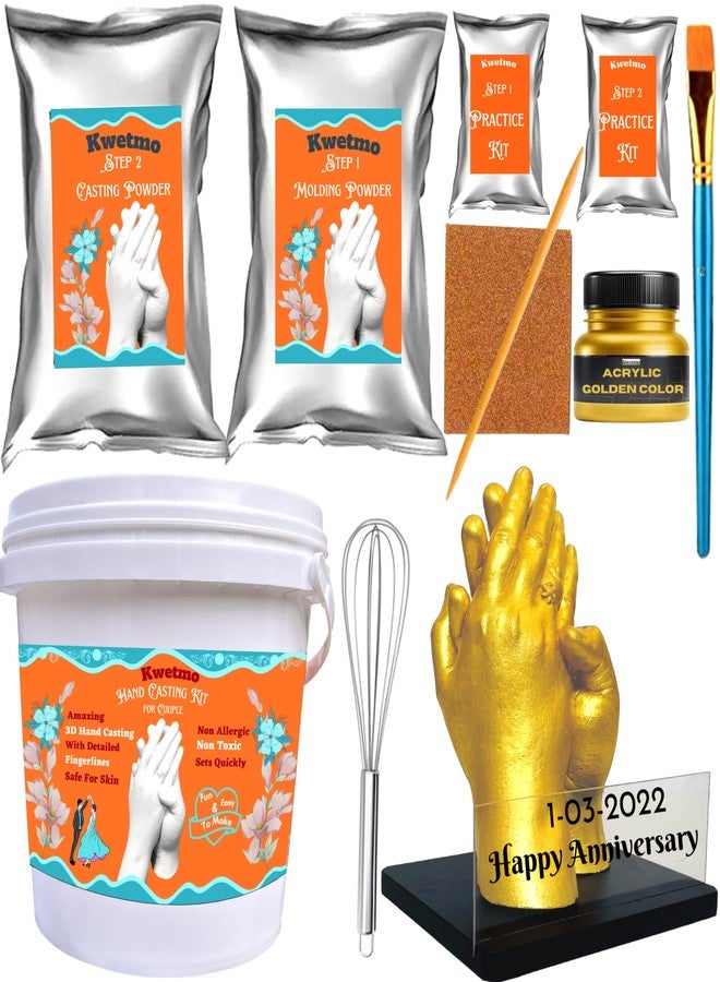 Kwetmo Hand Casting Kit for Couples, molding Powder, 3D, Best Gift for Couple, Hand Mould (Full Casting Kit Couple) - Image 1