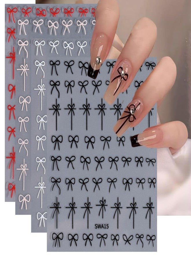 TailaiMei Bow Nail Stickers, 3D Design Self-Adhesive Nail Art Decals for DIY Nail Decorations (507) - Image 1
