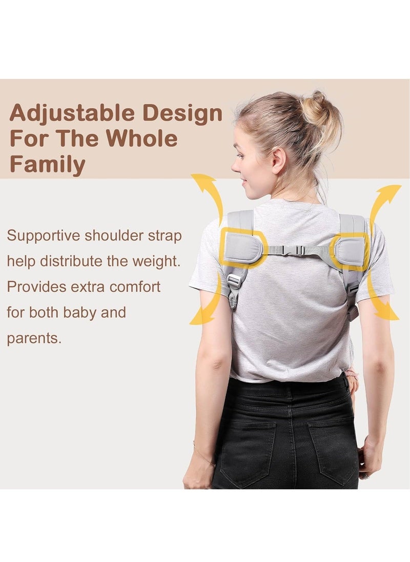 Generic - Baby Carrier Newborn to Toddler, Cozy Baby Wrap Carrier(7-30lbs), Easily Adjustable Toddler Carrier, Lightweight Baby Holder Carrier, Baby Sling Carrier, All Positions Baby Chest Carrier, Grey - Image 1