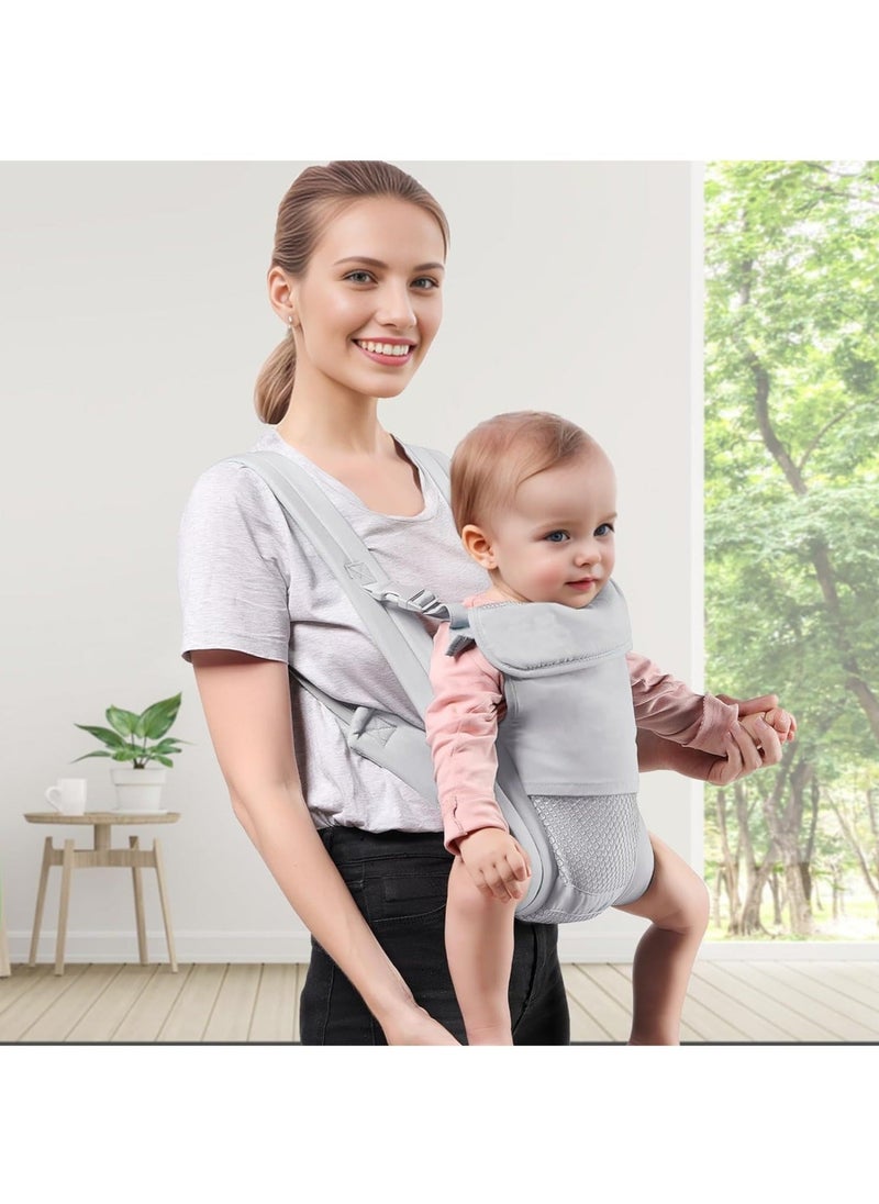 Generic - Baby Carrier Newborn to Toddler, Cozy Baby Wrap Carrier(7-30lbs), Easily Adjustable Toddler Carrier, Lightweight Baby Holder Carrier, Baby Sling Carrier, All Positions Baby Chest Carrier, Grey - Image 1