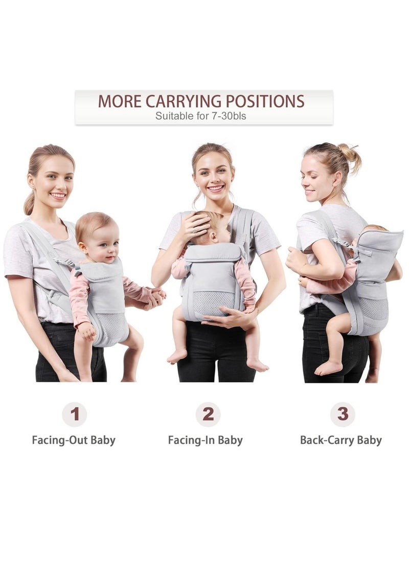 Generic - Baby Carrier Newborn to Toddler, Cozy Baby Wrap Carrier(7-30lbs), Easily Adjustable Toddler Carrier, Lightweight Baby Holder Carrier, Baby Sling Carrier, All Positions Baby Chest Carrier, Grey - Image 1