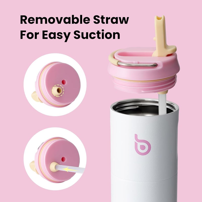 BOTTLE BOTTLE Insulated Water Bottle 24oz with Straw Lid and Handle - Snow - Image 4