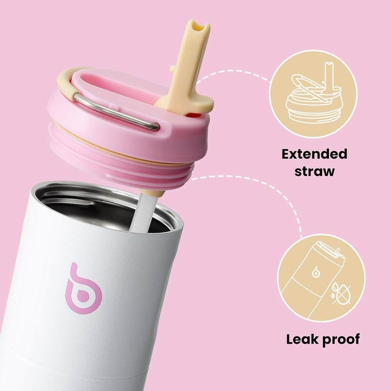 BOTTLE BOTTLE Insulated Water Bottle 24oz with Straw Lid and Handle - Snow - Image 3