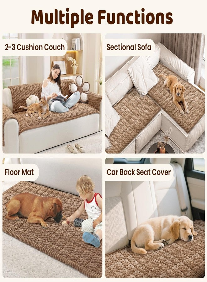 Royhom Couch Cover for Dogs Washable, Fuzzy Pet Couch Covers for 2 Cushion Sofa, Thick Soft Couch Protector Pet Friendly, Dog Mat for Couches and Sofas (Brown, 27.6 x 59 Inch) - Image 3