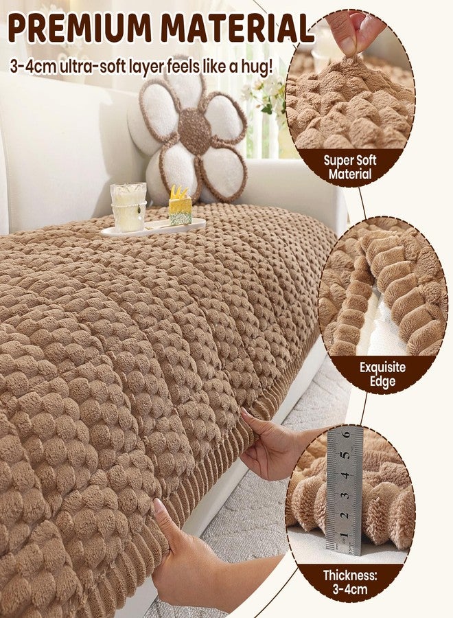 Royhom Couch Cover for Dogs Washable, Fuzzy Pet Couch Covers for 2 Cushion Sofa, Thick Soft Couch Protector Pet Friendly, Dog Mat for Couches and Sofas (Brown, 27.6 x 59 Inch) - Image 4
