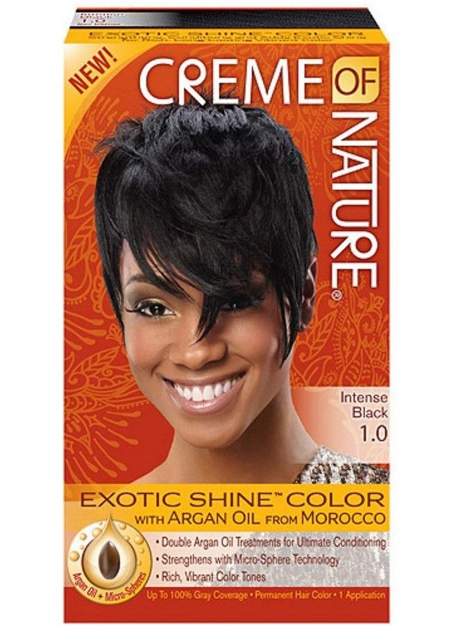 Creme of Nature Exotic Shine Color Intense Black 10 Fluid Ounce  - Image 1