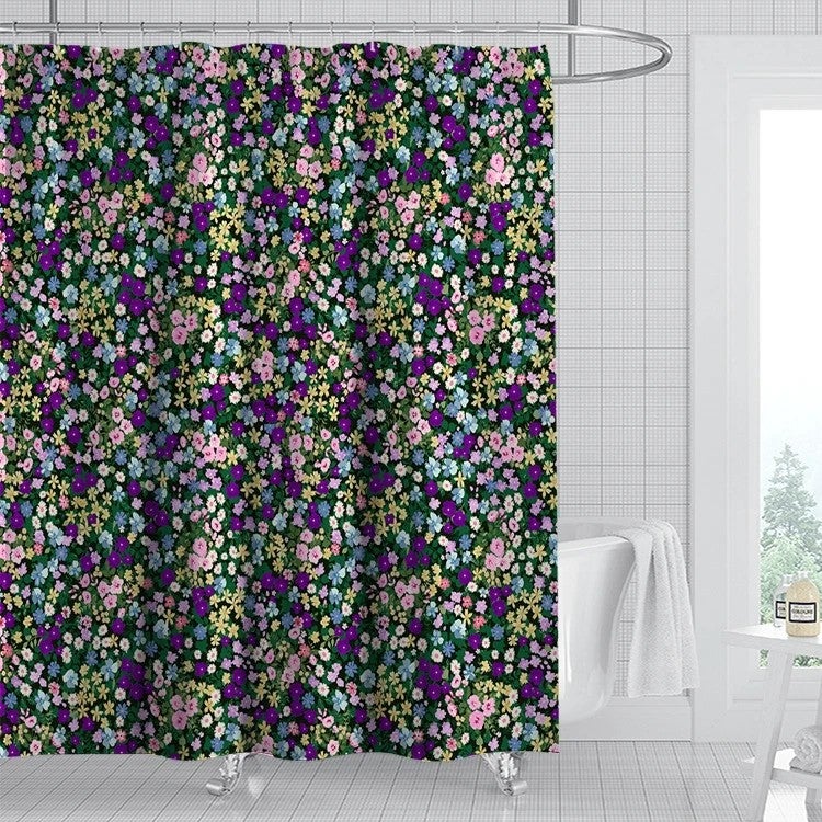 Y&D Christmas Shower Curtain Set for Bathroom Polyester Shower Curtains and Bath Mats Shower Curtain Hotel - Image 1