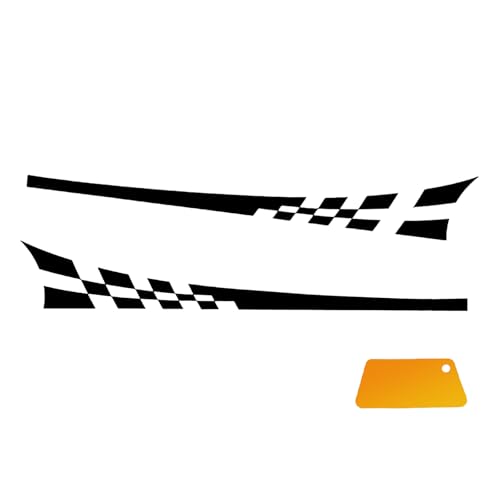 UHANBUT 2PCS 78 Car Body Door Side Waistline Sticker Decals Sports Racing Stripe Decals Waterproof Vinyl Stripe Sticker Decoration for Car SUV Truck Black - Image 1