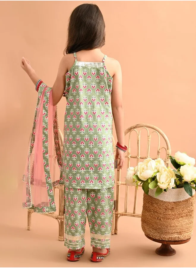 LILPICKS Printed Kurta Sharara Set