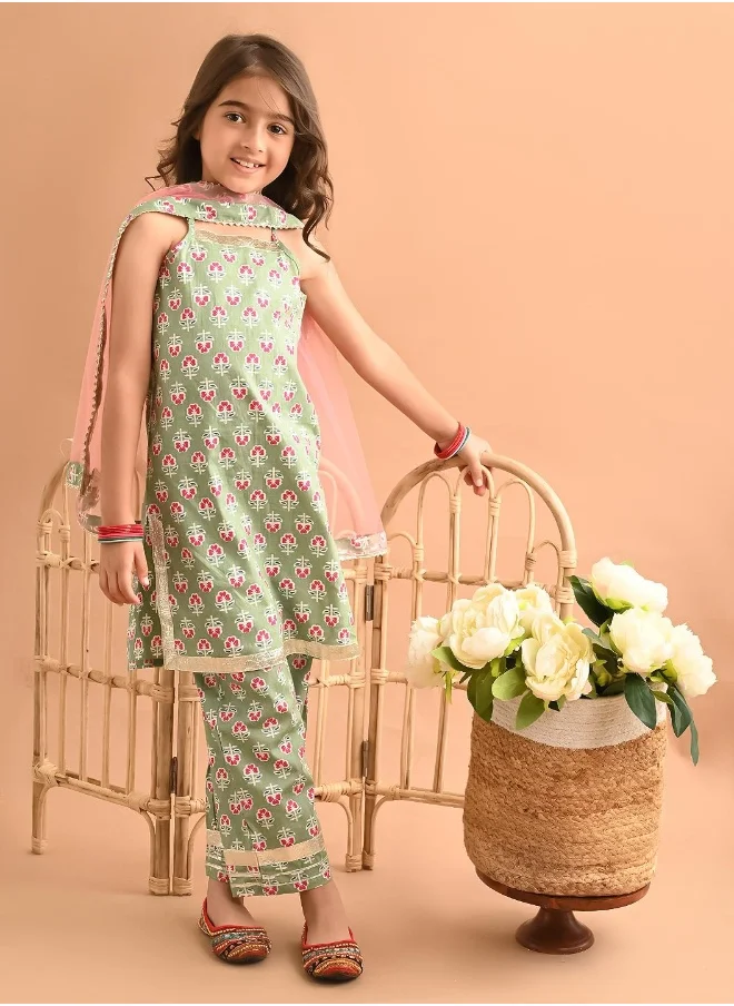 LILPICKS Printed Kurta Sharara Set
