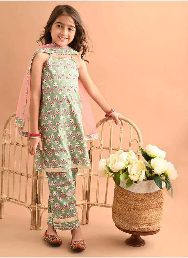 ليلك Printed Kurta Sharara Set