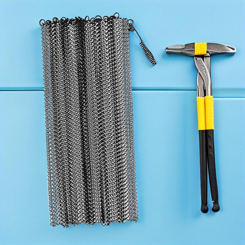 Luxshiny 2pcs Fireplace Mesh Screen Curtain 24x22 Inch Decorative Hanging Fireplace Curtain Guard Mesh Panels Heat Barrier for Wood Stove Safety - Image 4