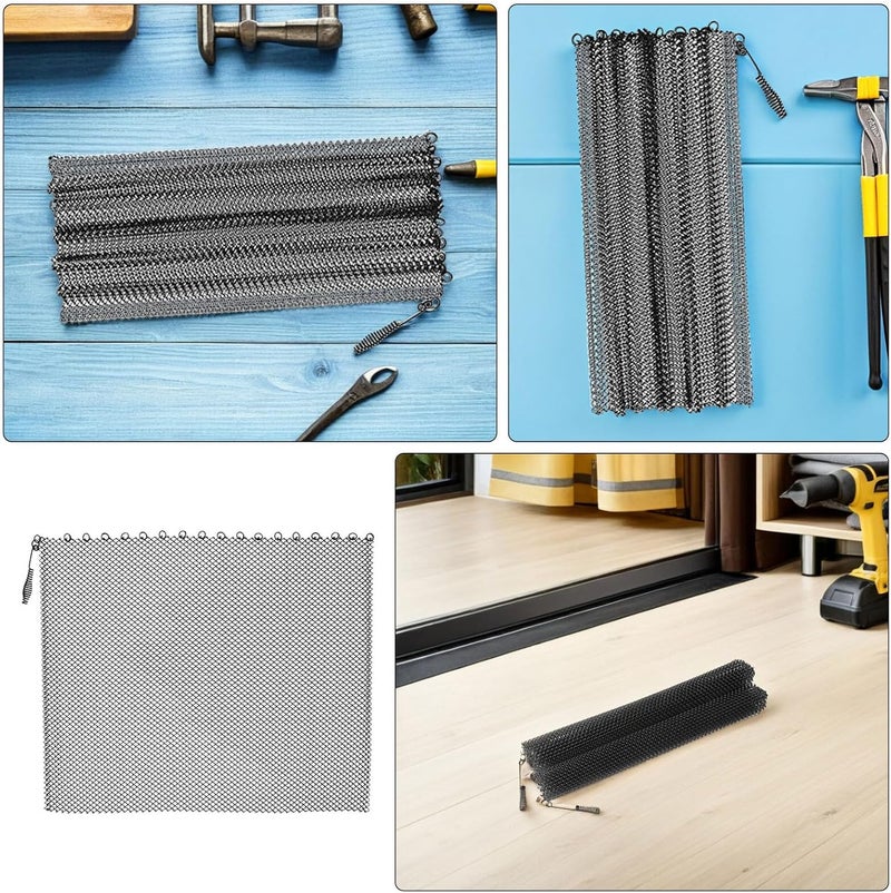 Luxshiny 2pcs Fireplace Mesh Screen Curtain 24x22 Inch Decorative Hanging Fireplace Curtain Guard Mesh Panels Heat Barrier for Wood Stove Safety - Image 3