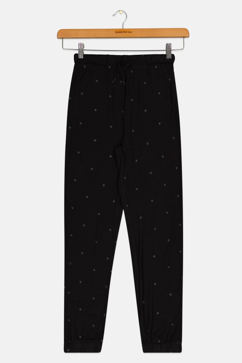 GAP Kids Girl Allover Print Jogger Pants, Black  - Image 1