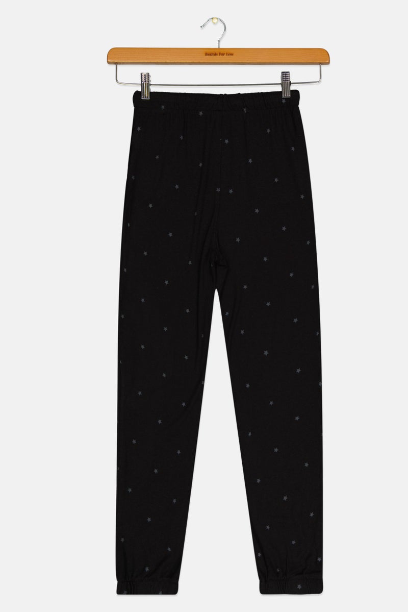 GAP Kids Girl Allover Print Jogger Pants, Black  - Image 2