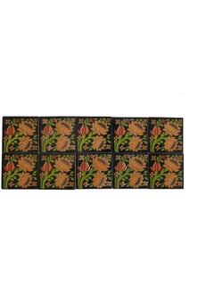 Shiv Kripa Blue Pottery Shiv Kripa Blue Pottery Luxury Floral Decorative Crafted Tabletop Flooring Wall Interior Exterior Traditional 2 x 2 inch Tiles Pack of 20 Tiles Blue Multi Black 