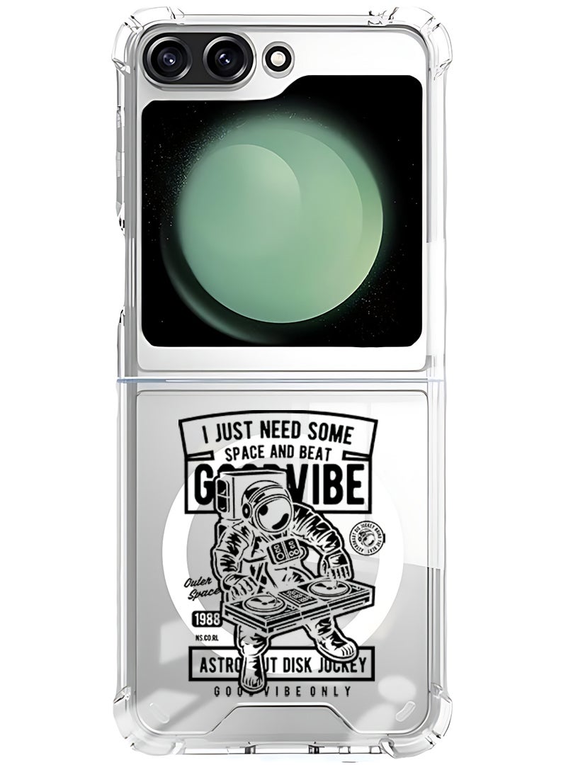 Theodor Magnetic Case for Samsung Galaxy Z Flip 6 Compatible with MagSafe Wireless Charging, Shockproof Phone Bumper Cover Good vibe - Image 1