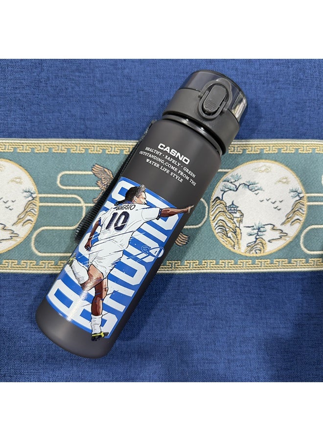 Football Superstar Posters Set, Ronaldo Messi Neymar And Mbape Sports Water Bottle Protein Shaker Outdoor Travel Portable Leakproof Drinkware Plastic Drink Bottle BPA Free 560mL