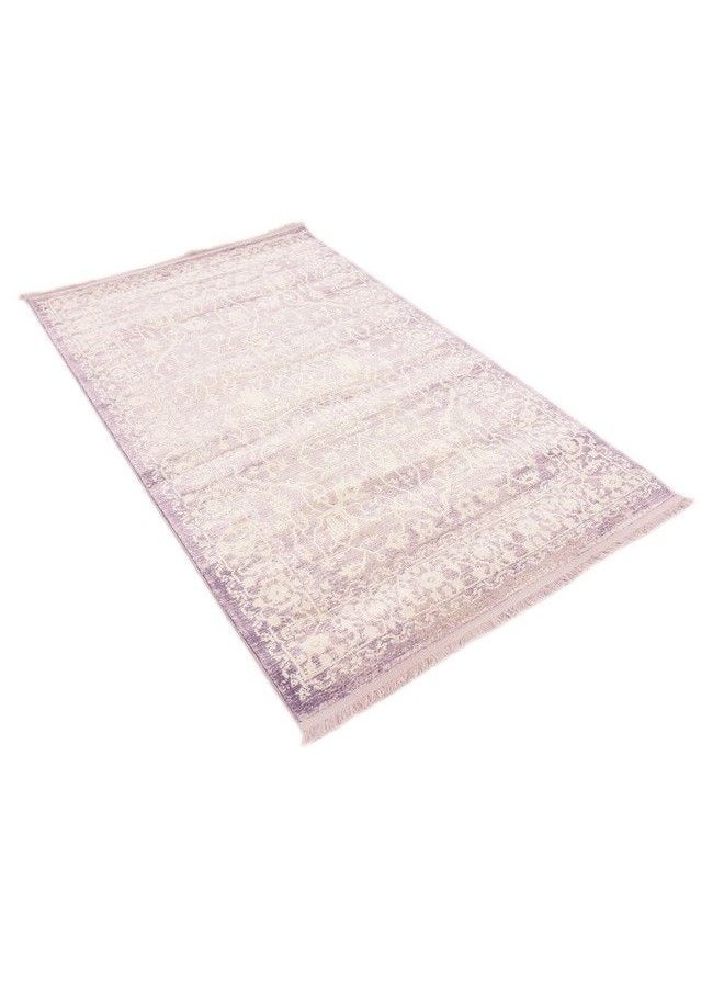 Traditional Classic Intricate Design With Distressed Vintage Detail Area Rug 3 Ft 3 In X 5 Ft 3 In Purple Ivory - pzsku/Z8FC2AE9FE5184D19082FZ/45/_/1693486542/49a53aea-668f-4d4e-bee6-33fe7ed83190