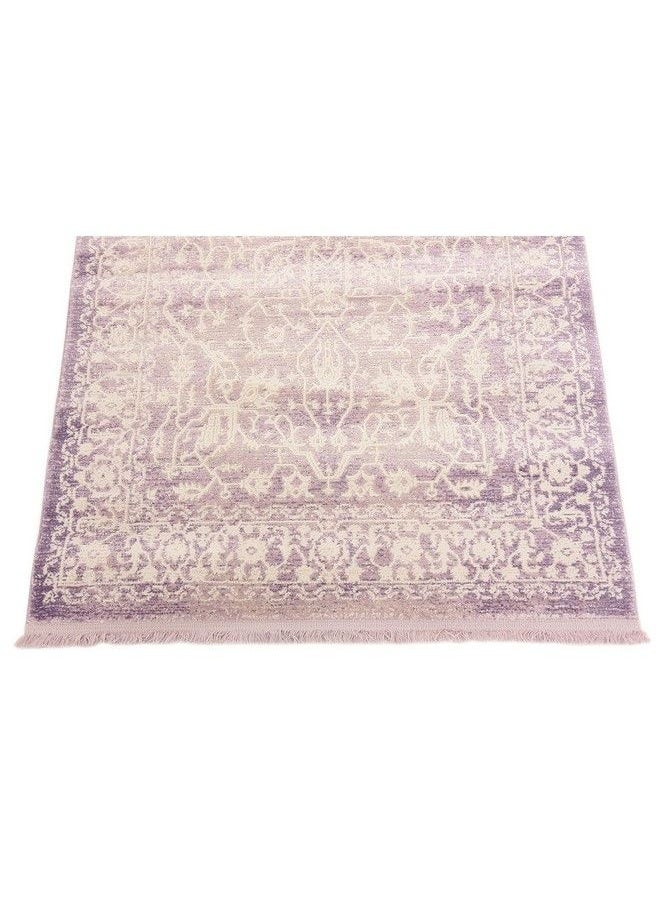 Traditional Classic Intricate Design With Distressed Vintage Detail Area Rug 3 Ft 3 In X 5 Ft 3 In Purple Ivory - pzsku/Z8FC2AE9FE5184D19082FZ/45/_/1693486545/3fbd6823-9b59-43fb-bc4c-f656196e68f7