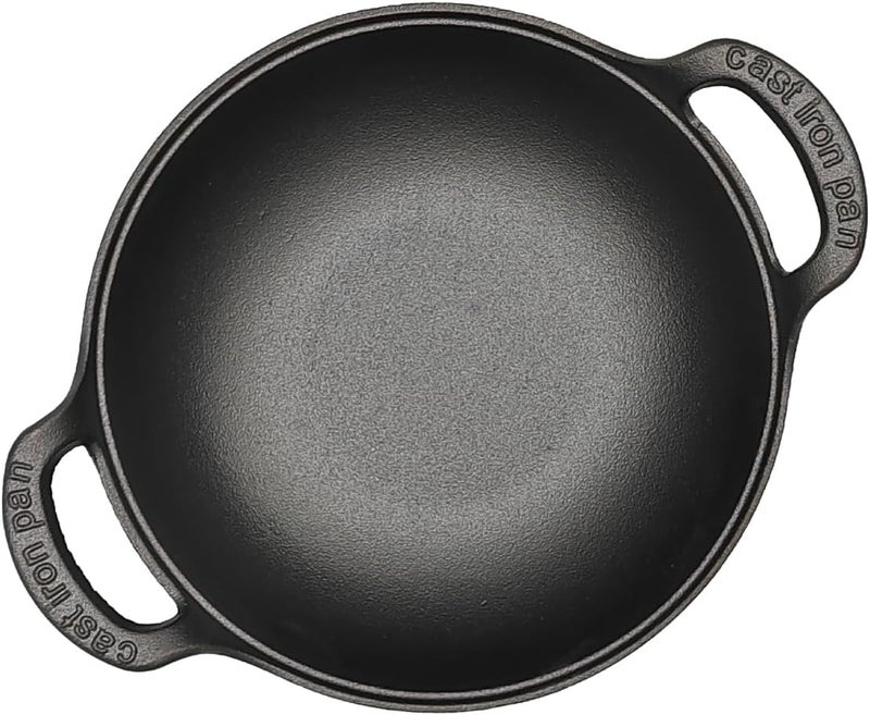Firequasar Cast Iron Wok with Dual Handle, Wok with Lid 9 inch - Image 2