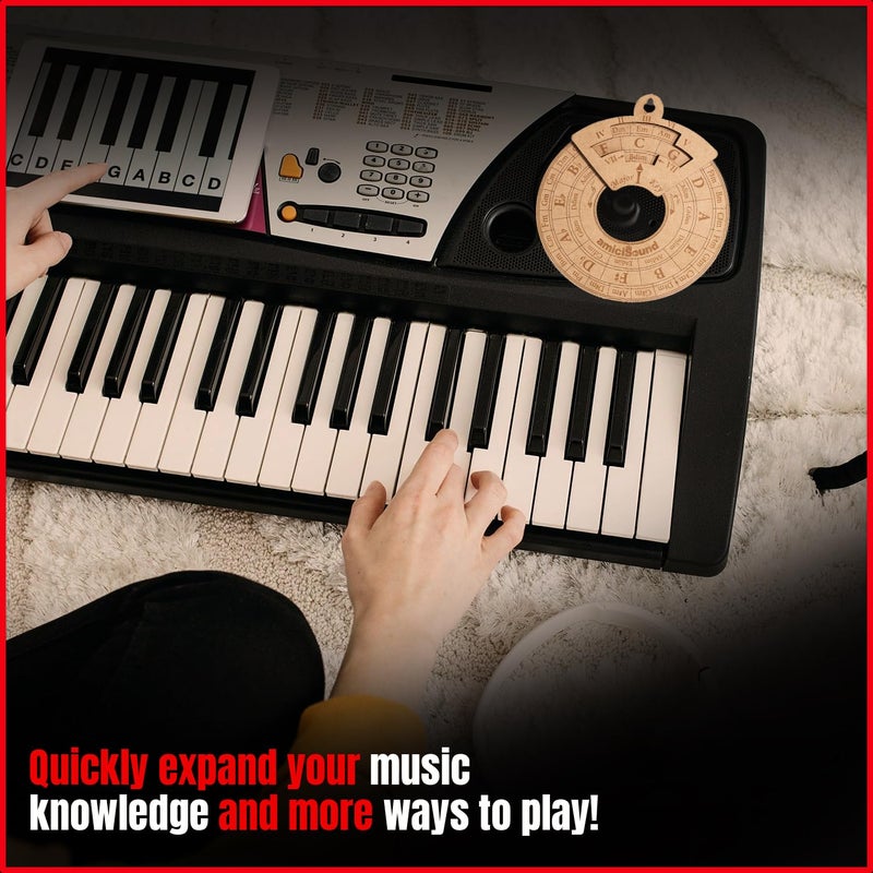AmiciSound Circle of Fifth Wheel with Rotating Related Chords Window, Music Theory Reference, Wooden Melody Tool for Songwriter Musician, Precious Gift for Music Lovers of any Age - Image 4