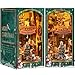 RONSTONE DIY Book Nook Kit Miniature Christmas Dollhouse Kit 3D Wooden Puzzles Booknook with LED Light Model Craft Kits for Adults Bookshelf Insert Decor Birthday Gifts - Image 2