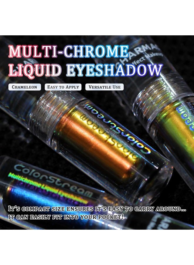 CHARMACY Liquid Duochrome Eyeshadow, Multi-Dimensional Eye Looks, Long Lasting Glitter Eye Shadow Sets Metallic Pigments, Quick Drying, Sparkling Shiny Eye Makeup for Beginners, 1.6g (#303) - Image 3