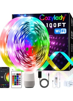 Cozylady 30M Wifi LED Strip Lights Smart LED Light Strips Compatible with Alexa, Google Home Controlled by APP - Music Sync LED Lights Strip for Bedroom Decor, Room Decor, Children's Room（30M）