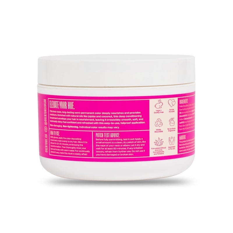 OVERTONE Color Depositing Conditioner - 8 oz Semi Permanent Hair Color with Shea Butter & Coconut Oil - Vegan, Cruelty-Free - Extreme Magenta - Image 4