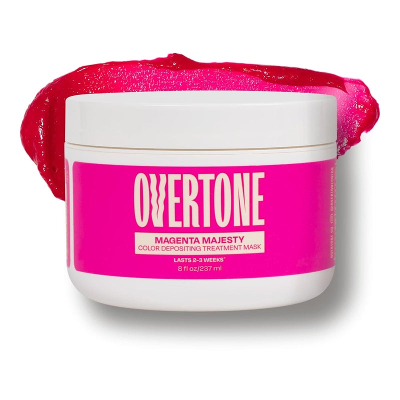 OVERTONE Color Depositing Conditioner - 8 oz Semi Permanent Hair Color with Shea Butter & Coconut Oil - Vegan, Cruelty-Free - Extreme Magenta - Image 1