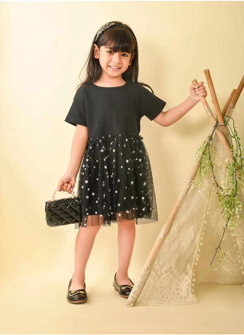 ليلك Star Embellished Fit n Flare Dress