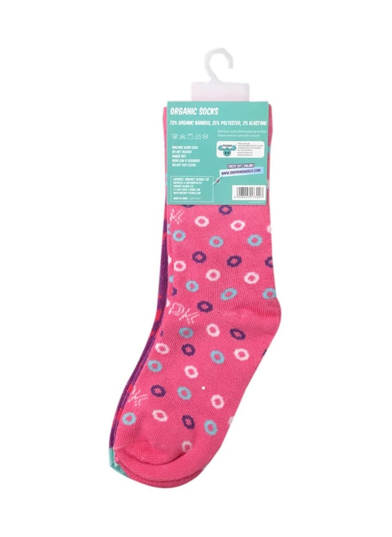 Shopkins Shopkins Bamboo Cotton Sock - Printed (Pack Of 2) - Lavender/Pink 5-8Y  - Image 2