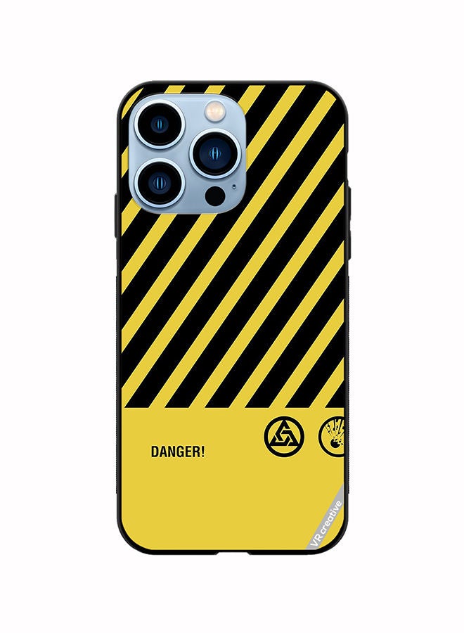 VR CREATIVE Protective Case Cover For Apple iPhone 14 Pro Danger Sign Design Multicolour  - Image 1
