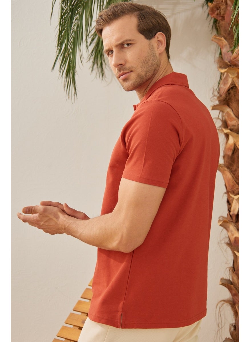 Odelon Men's Basic Polo Neck T-Shirt (Regular Fit) Tile  - Image 1